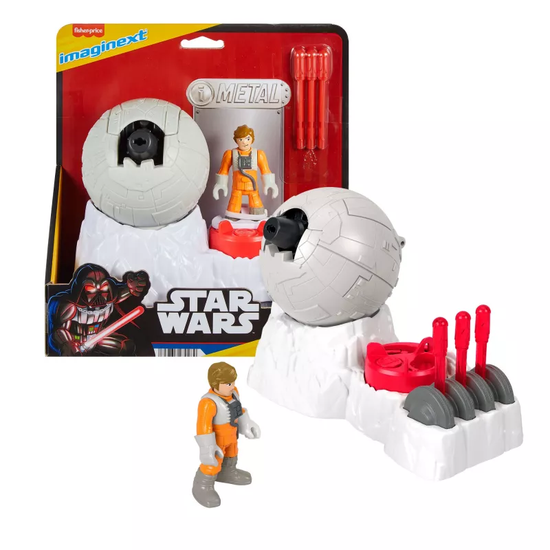 Fisher-Price Imaginext STAR WARS Cañón de base rebelde juguete con llave de personaje de fundición Luke Skywalker, 5 piezas