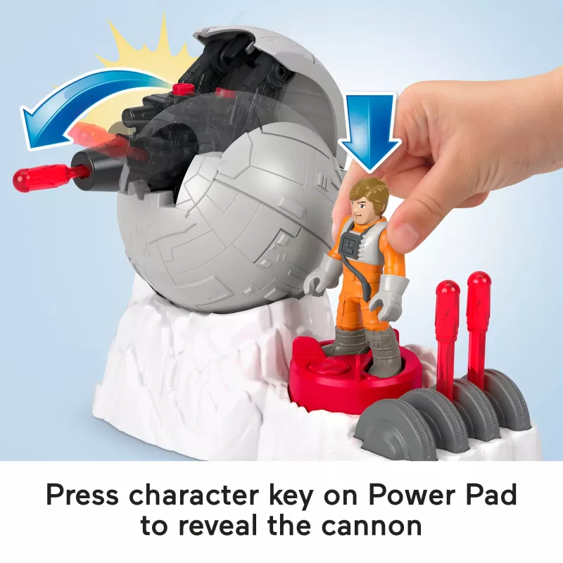 Fisher-Price Imaginext STAR WARS Cañón de base rebelde juguete con llave de personaje de fundición Luke Skywalker, 5 piezas