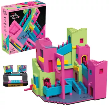 Mattel MEGA Squid Game Set de construcción de escaleras con figura de acción (1707 piezas) para coleccionistas