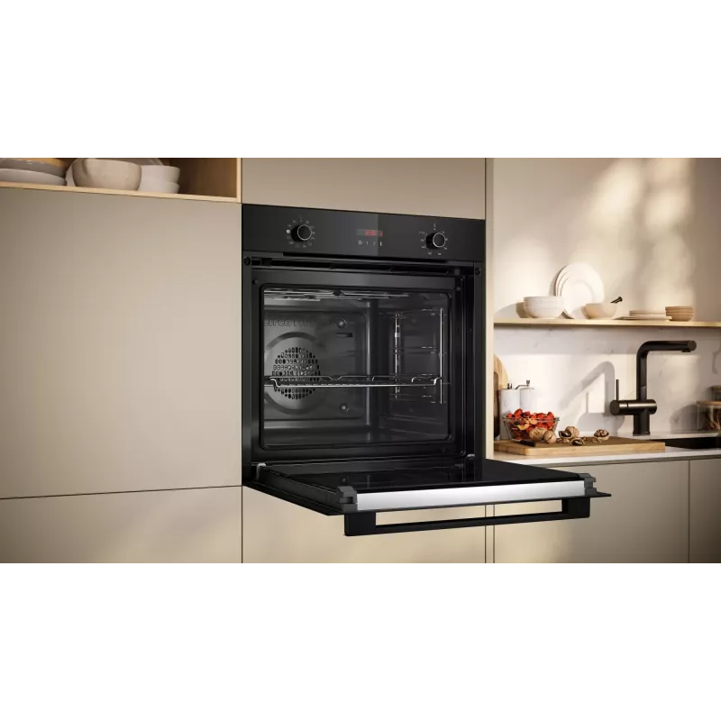 Horno eléctrico integrable NEFF N 30 B2CVG6AK3 — 71 l, negro, mandos giratorios, temporizador electrónico, A+