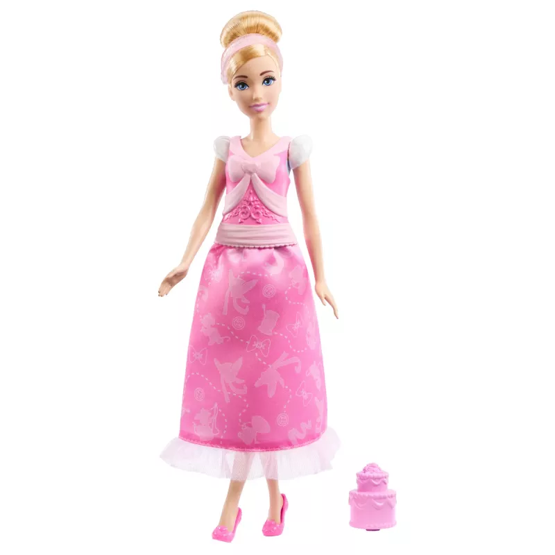 Muñeca de moda Disney Princess 2 en 1 Historias Cinderella con 2 tops intercambiables, 2 faldas y 9 accesorios