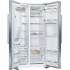 Bosch Serie 6 KAG93AIEP frigorífico Side-by-Side, de libre instalación, 560 l (369 l + 191 l), dispensador de hielo y agua, E, acero inoxidable