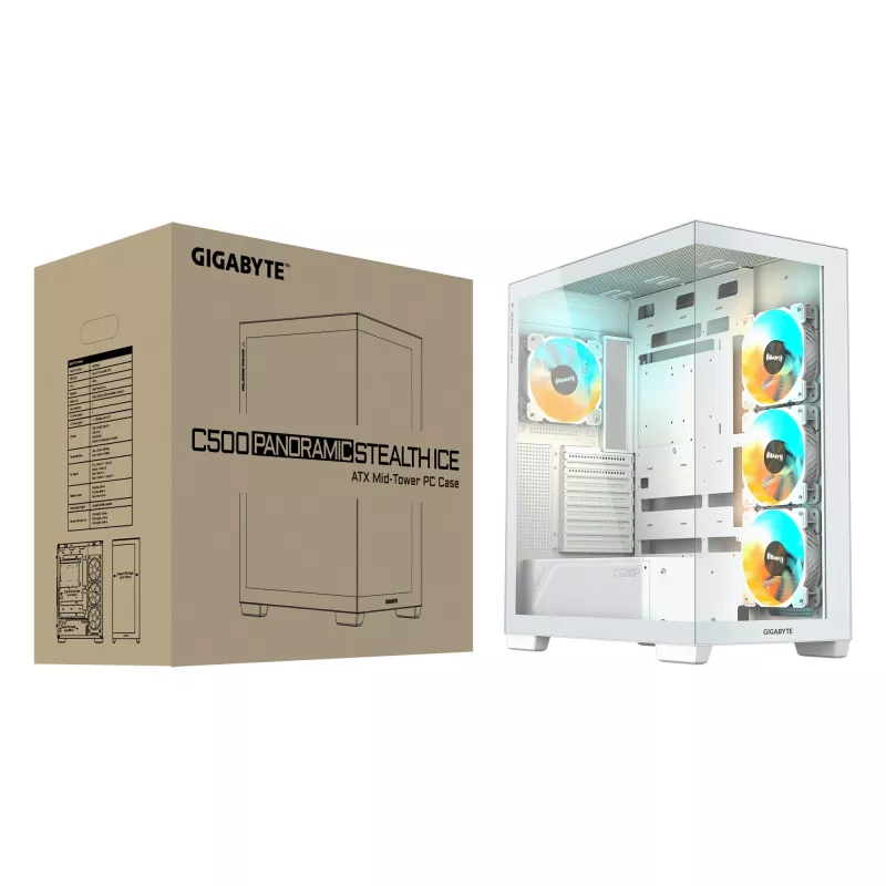GIGABYTE C500 PANORAMIC STEALTH torre Midi blanca