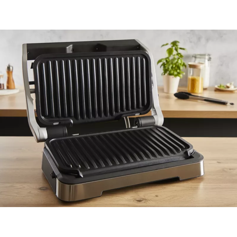 Parrilla de contacto Tefal OptiGrill 2in1 GC773D acero inoxidable 2100 W
