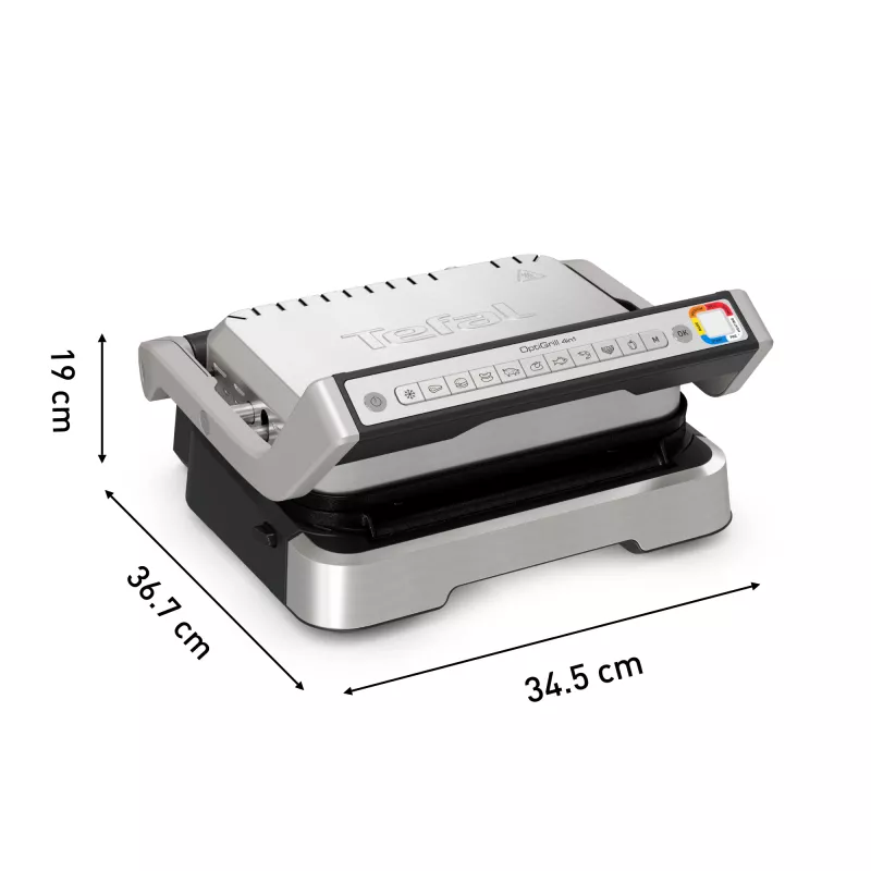 Parrilla de contacto Tefal OptiGrill 2in1 GC773D acero inoxidable 2100 W