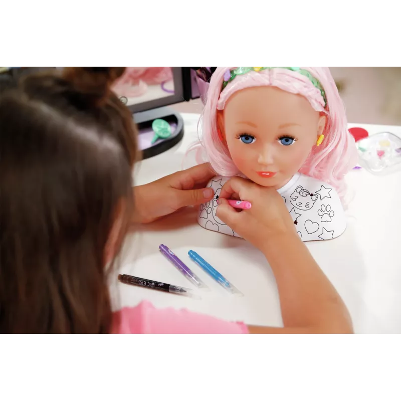 BABY born Styling Marker y accesorios, cabeza de muñeca de maquillaje/estilismo, femenino, 3 años, niño/niña, multicolor