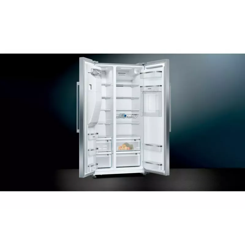 Frigorífico side-by-side Siemens iQ500 KA93GAIEP – independiente, 560 l de volumen total, frigorífico 369 l, congelador 191 l, clase energética E, acero inoxidable