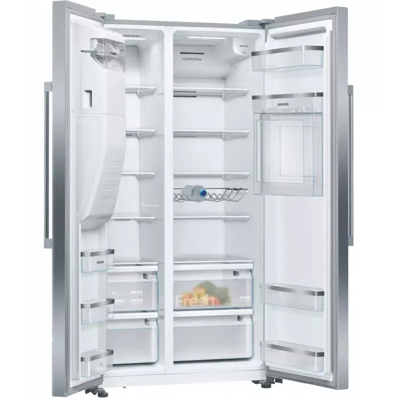 Frigorífico side-by-side Siemens iQ500 KA93GAIEP – independiente, 560 l de volumen total, frigorífico 369 l, congelador 191 l, clase energética E, acero inoxidable