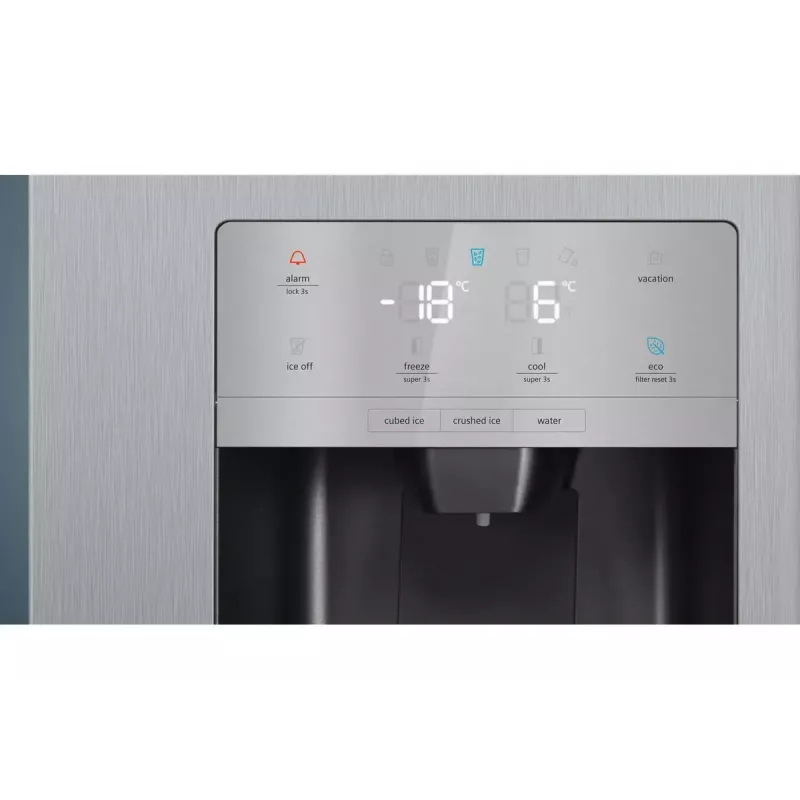 Frigorífico side-by-side Siemens iQ500 KA93GAIEP – independiente, 560 l de volumen total, frigorífico 369 l, congelador 191 l, clase energética E, acero inoxidable