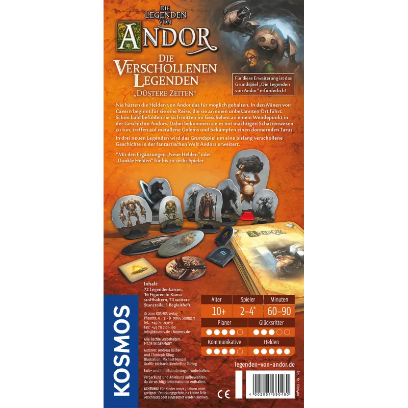 Kosmos 680480 Die Legenden von Andor - Düstere Zeiten juego de mesa, 2-4 jugadores, 10+