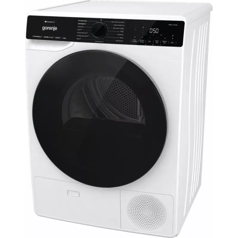 Secadora de ropa Gorenje DPNA93W bomba de calor, independiente, carga frontal, 9 kg, blanca, clase energética C