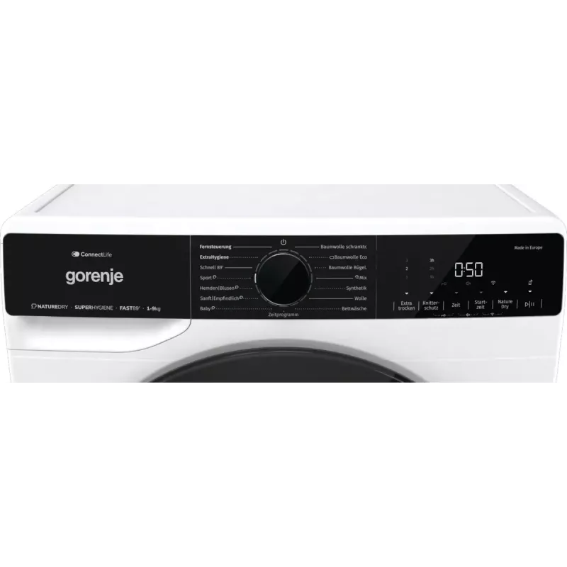 Secadora de ropa Gorenje DPNA93W bomba de calor, independiente, carga frontal, 9 kg, blanca, clase energética C