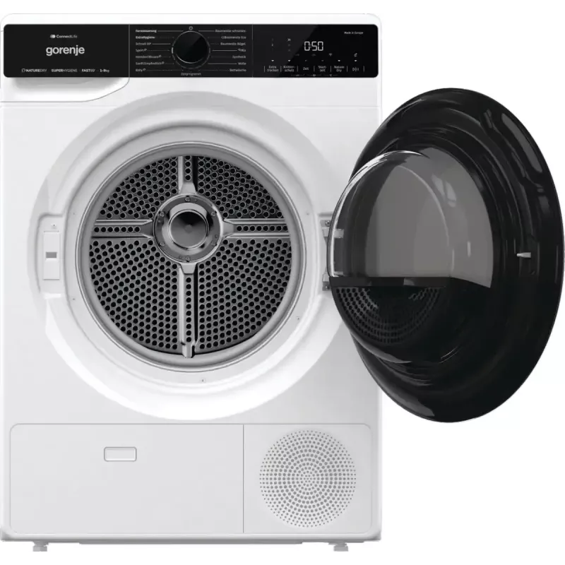 Secadora de ropa Gorenje DPNA93W bomba de calor, independiente, carga frontal, 9 kg, blanca, clase energética C