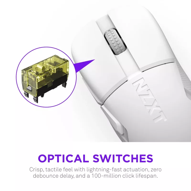 NZXT Lift Elite Wireless ratón gaming blanco