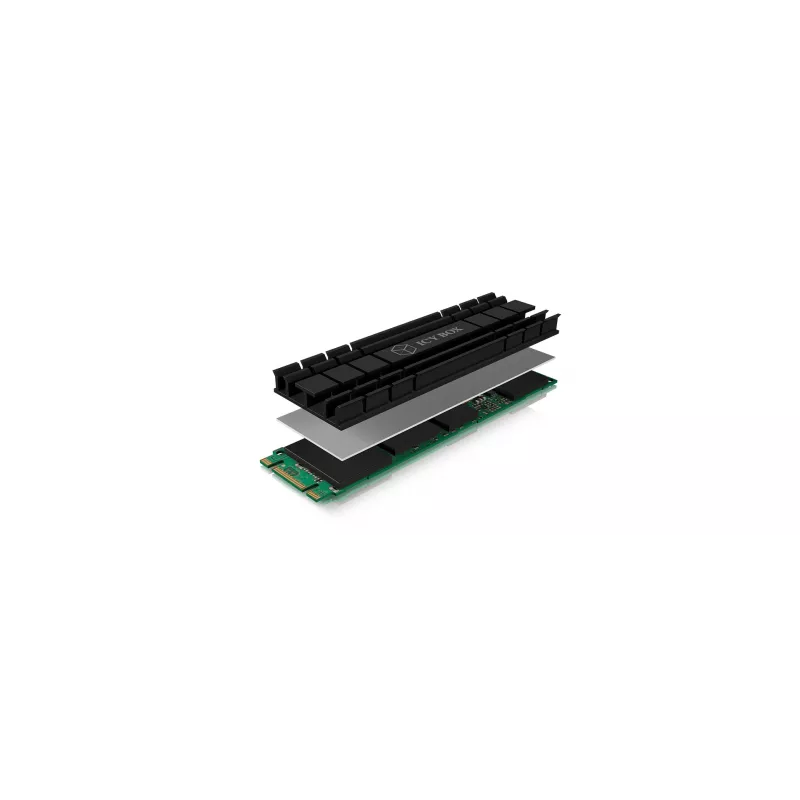 ICY BOX IB-M2HS-701 M.2 2280 SSD disipador, pasivo, aluminio, PC/PS5, negro