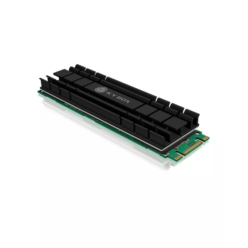 ICY BOX IB-M2HS-701 M.2 2280 SSD disipador, pasivo, aluminio, PC/PS5, negro