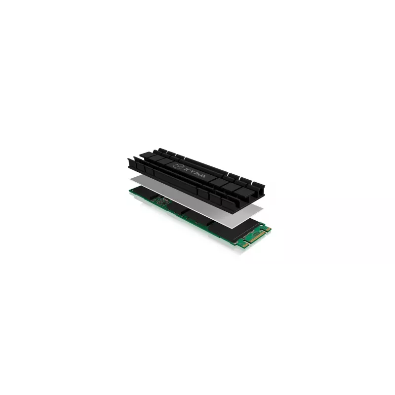 ICY BOX IB-M2HS-701 M.2 2280 SSD disipador, pasivo, aluminio, PC/PS5, negro