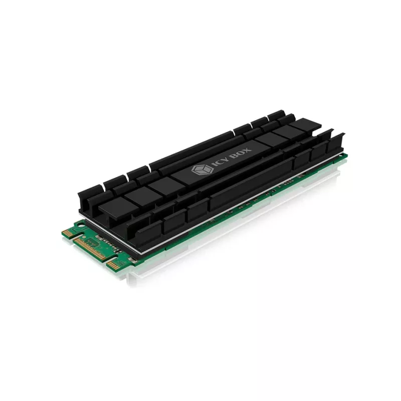 ICY BOX IB-M2HS-701 M.2 2280 SSD disipador, pasivo, aluminio, PC/PS5, negro