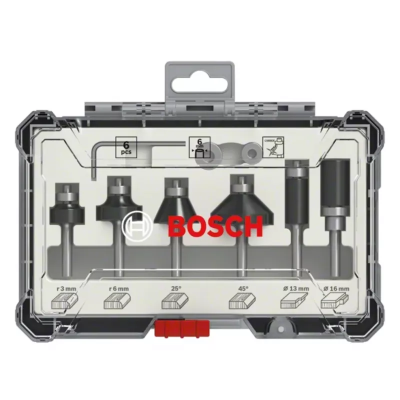 Juego de fresas Bosch, 6 uds., vástago de 6 mm