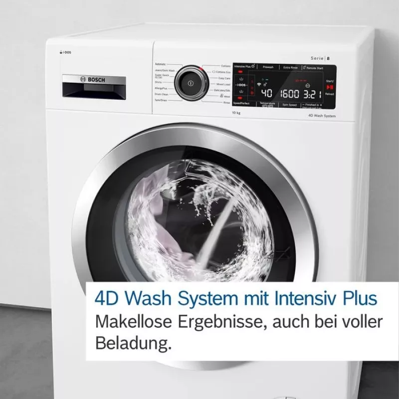 Bosch Serie 8 WGB256041 lavadora carga frontal 10 kg 1600 rpm negra, blanca