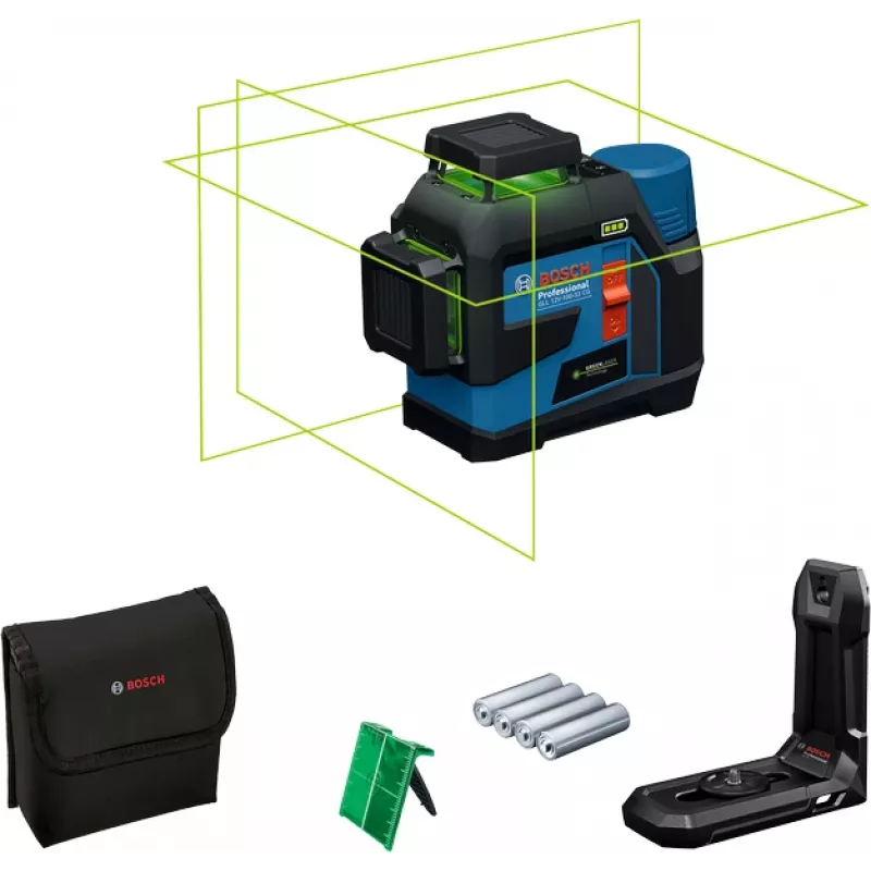 Bosch GLL 12V-100-33 CG Professional láser de líneas verde a batería con soporte LB 10 (0601065400)