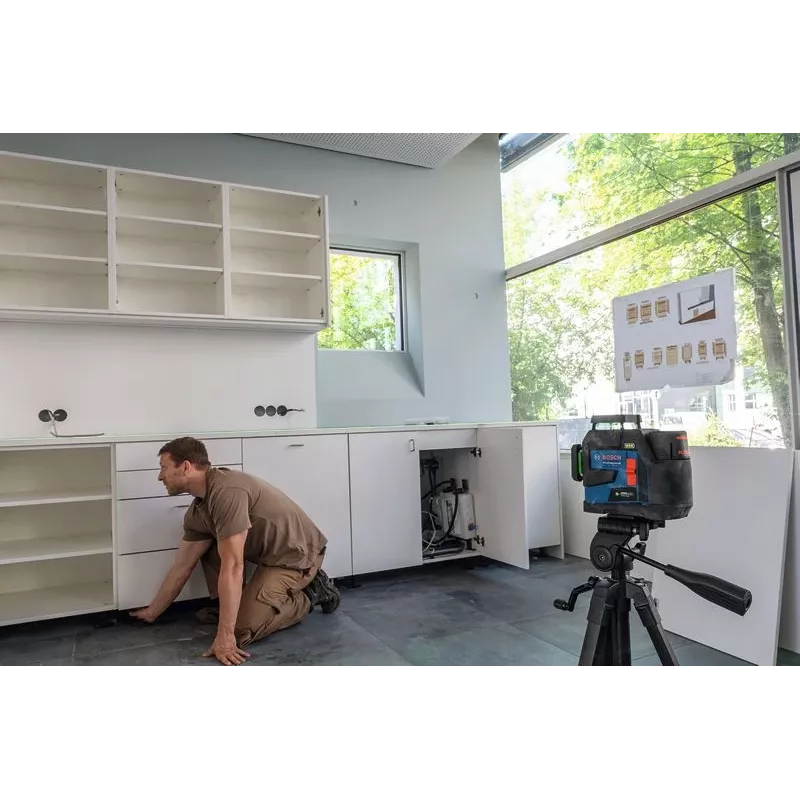 Bosch GLL 12V-100-33 CG Professional láser de líneas verde a batería con soporte LB 10 (0601065400)