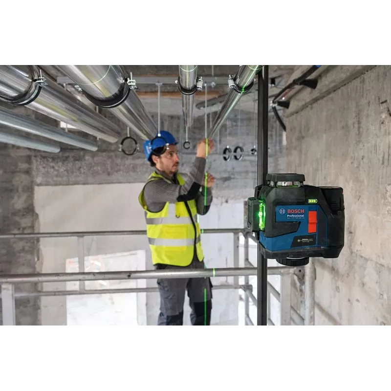 Bosch GLL 12V-100-33 CG Professional láser de líneas verde a batería con soporte LB 10 (0601065400)