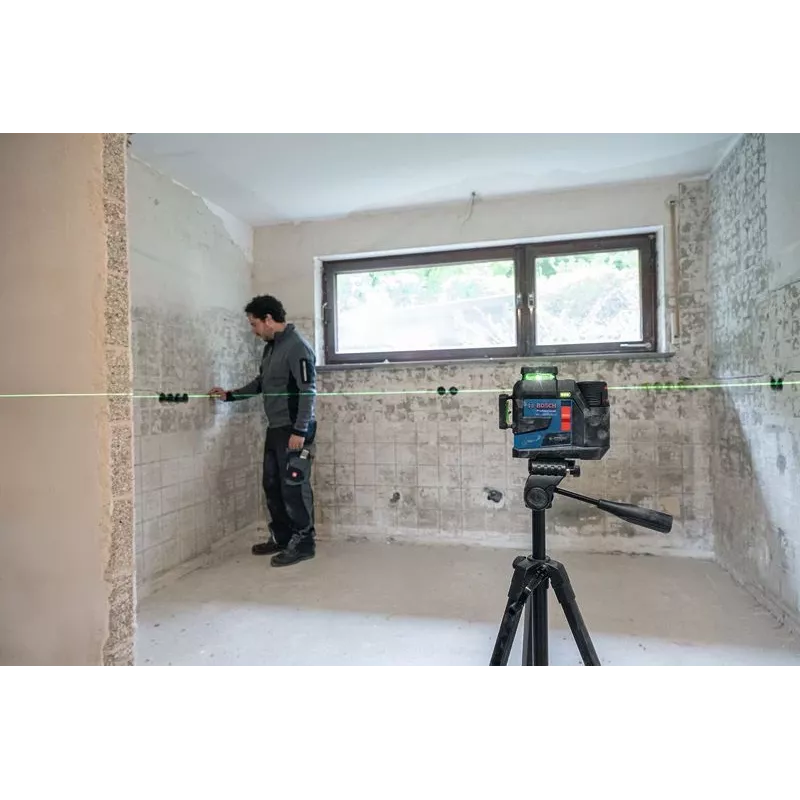 Bosch GLL 12V-100-33 CG Professional láser de líneas verde a batería con soporte LB 10 (0601065400)