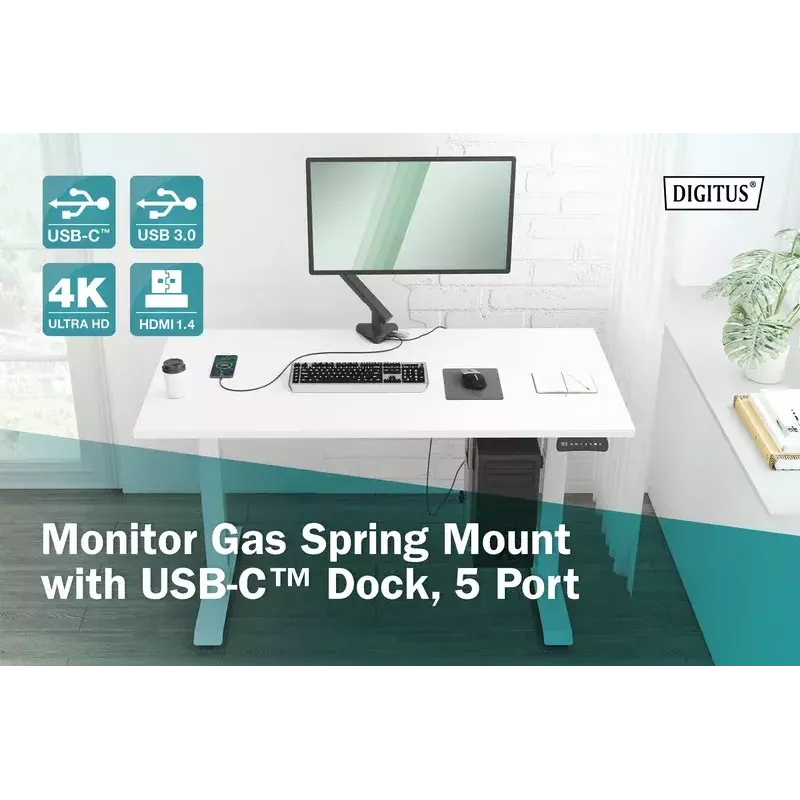 Soporte para monitor Digitus DA-90405 con docking station