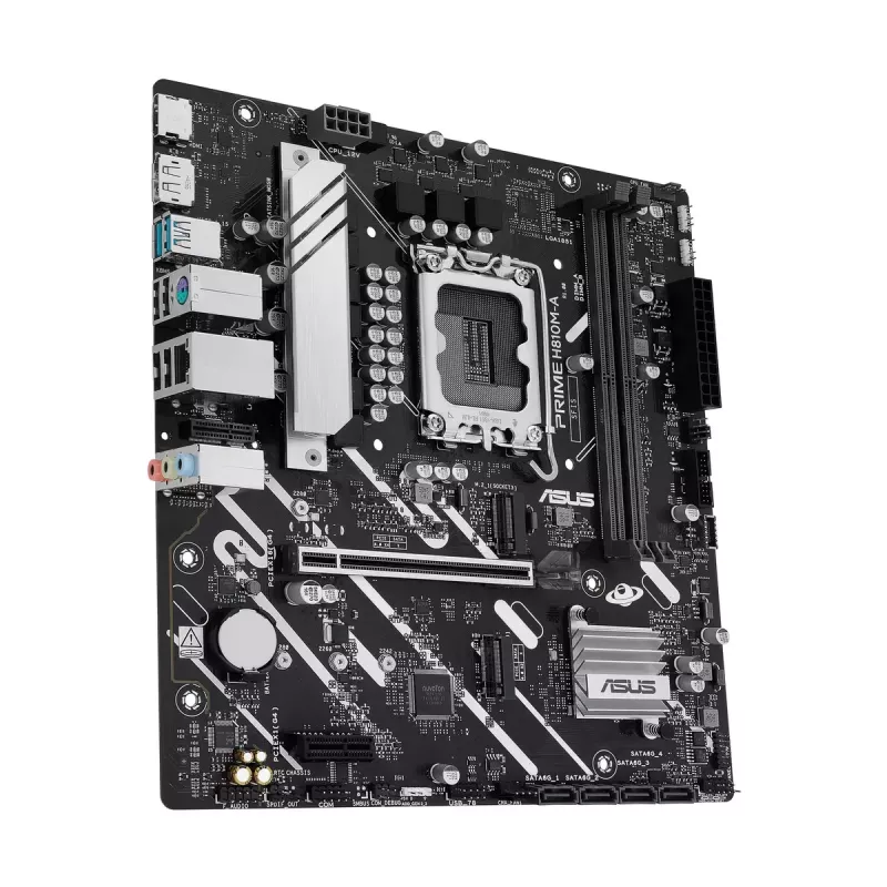 Placa base ASUS PRIME H810M-A-CSM — Intel H810, LGA 1851, microATX, 2× DDR5 DIMM (hasta 128 GB), 2× M.2, 4× SATA III, PCIe 4.0
