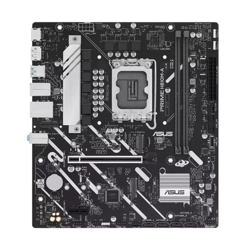 Placa base ASUS PRIME H810M-A-CSM — Intel H810, LGA 1851, microATX, 2× DDR5 DIMM (hasta 128 GB), 2× M.2, 4× SATA III, PCIe 4.0