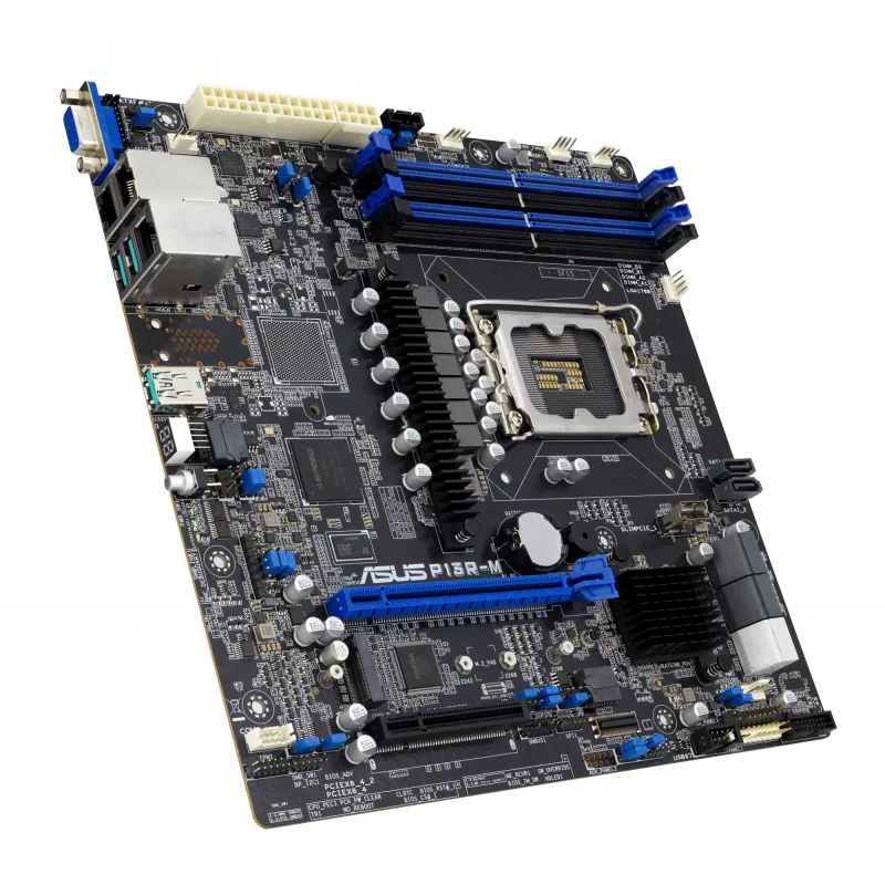 ASUS P13R-M 90SB0C70-M0UAY1 placa base para servidor, Intel C262, LGA 1700, micro ATX, 4x DDR5 ECC DIMM, 8x SATA, 1x M.2, 2x 1GbE, PCIe 5.0, ASMB11-iKVM