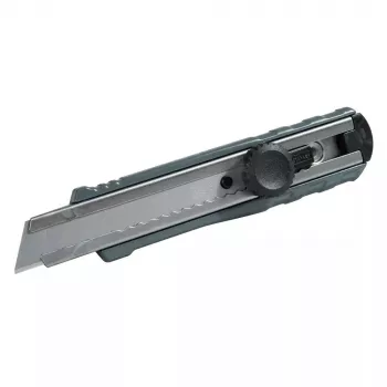 Cúter STANLEY FATMAX 0-10-421, 18 mm, carcasa de metal fundido, bloqueo deslizante, guía de cuchilla de acero inoxidable, clip de cinturón, amarillo