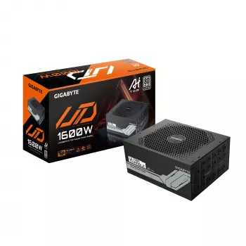 Fuente de alimentación GIGABYTE UD1600PM PG5 1600W, 80 PLUS Platinum, 92% de eficiencia, ATX 20+4 pines, ventilador de 120 mm, negro