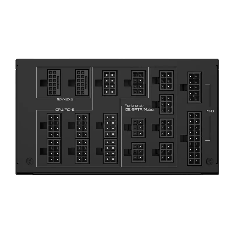 Fuente de alimentación GIGABYTE UD1600PM PG5 1600W, 80 PLUS Platinum, 92% de eficiencia, ATX 20+4 pines, ventilador de 120 mm, negro