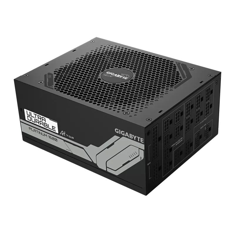 Fuente de alimentación GIGABYTE UD1600PM PG5 1600W, 80 PLUS Platinum, 92% de eficiencia, ATX 20+4 pines, ventilador de 120 mm, negro
