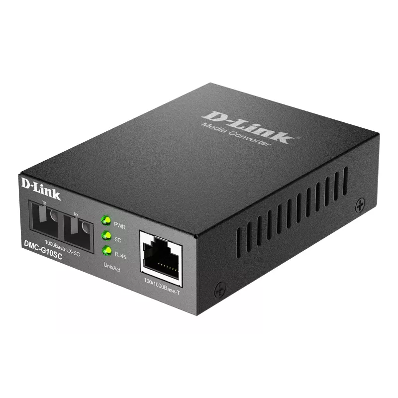 Convertidor de medios D-Link DMC-G10SC/E 100/1000BaseT a 1000BaseLX SC fibra óptica
