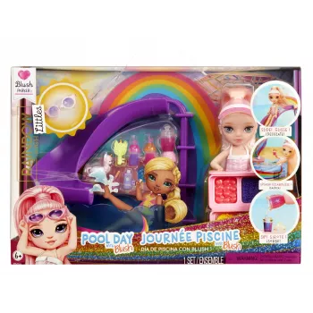 Rainbow High Little Pool Day with Blush Playset, muñeca de moda, femenino, 4 año(s), 140 mm, multicolor