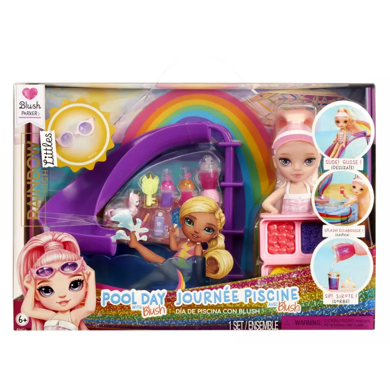 Rainbow High Little Pool Day with Blush 522249-EUC set de juego con figura de juguete, a partir de 6 años