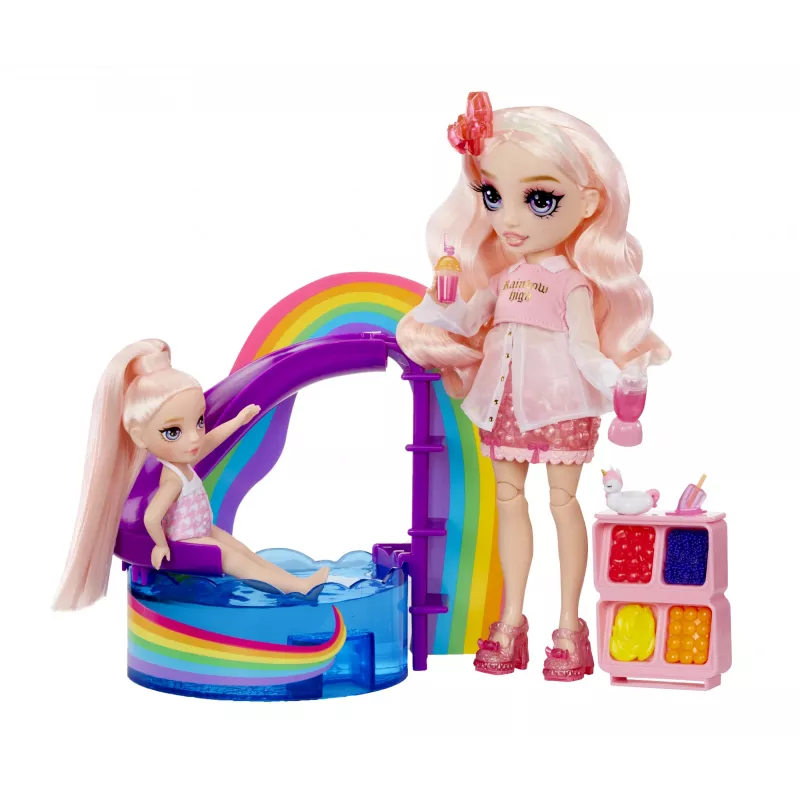 Rainbow High Little Pool Day with Blush 522249-EUC set de juego con figura de juguete, a partir de 6 años