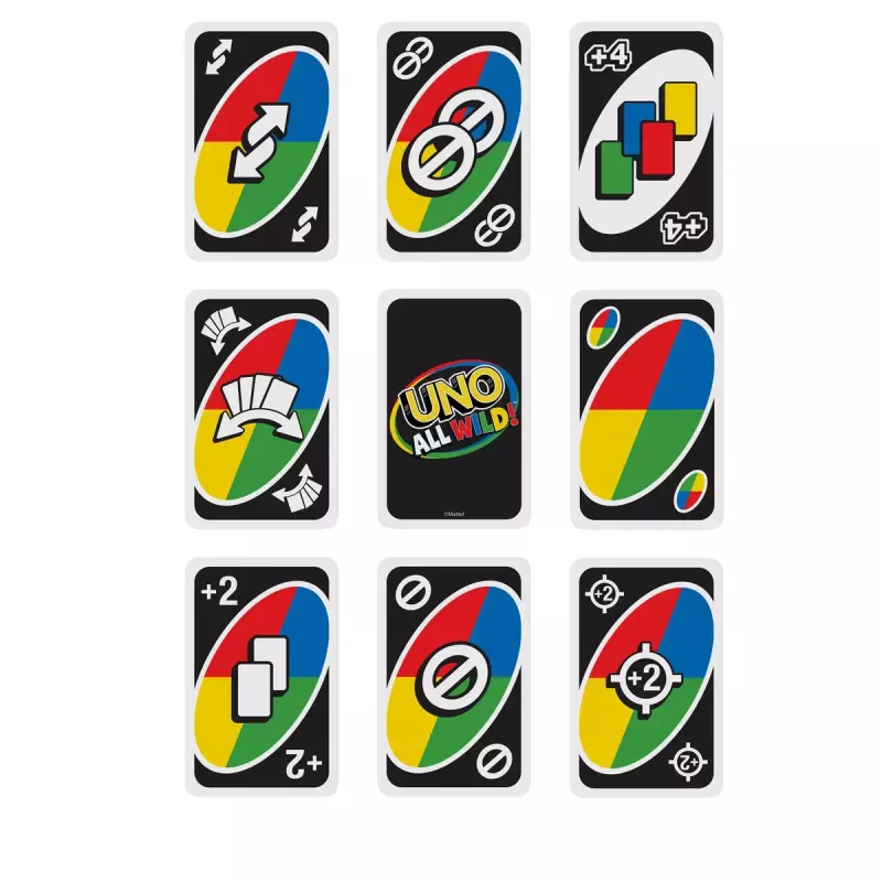 Juego de cartas MATTEL Games UNO All Wild — juego de cartas familiar, edad recomendada 7+