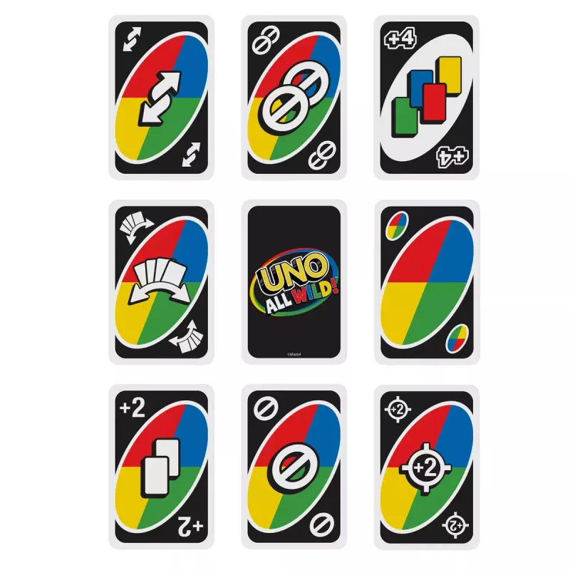 Juego de cartas MATTEL Games UNO All Wild — juego de cartas familiar, edad recomendada 7+