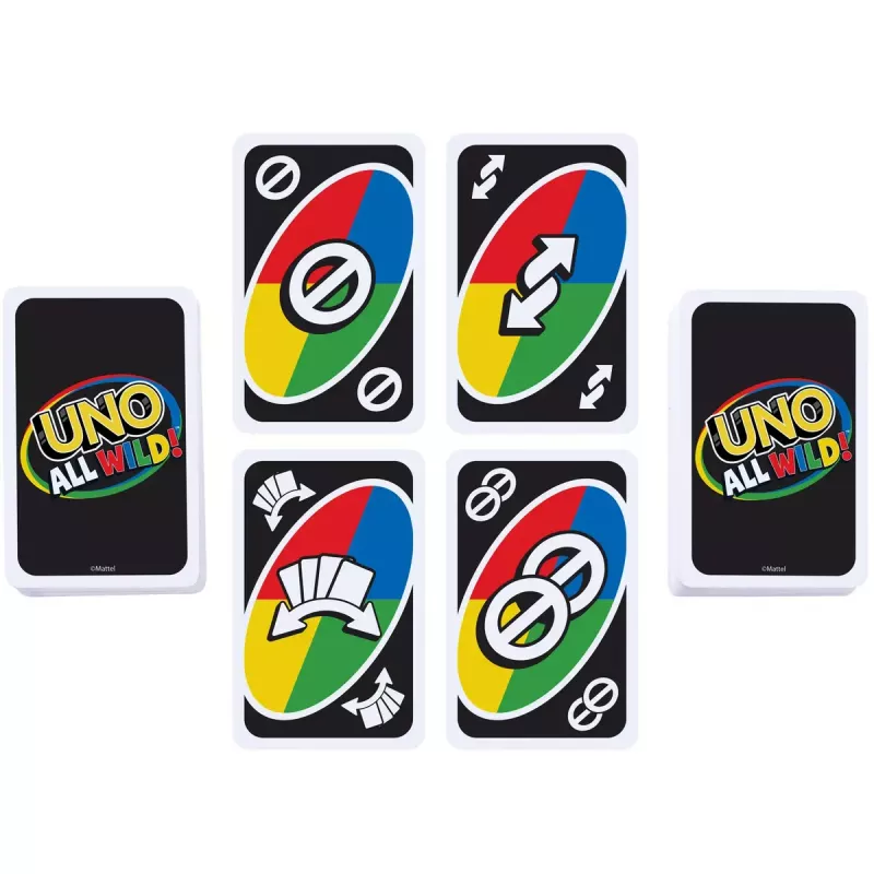 Juego de cartas MATTEL Games UNO All Wild — juego de cartas familiar, edad recomendada 7+
