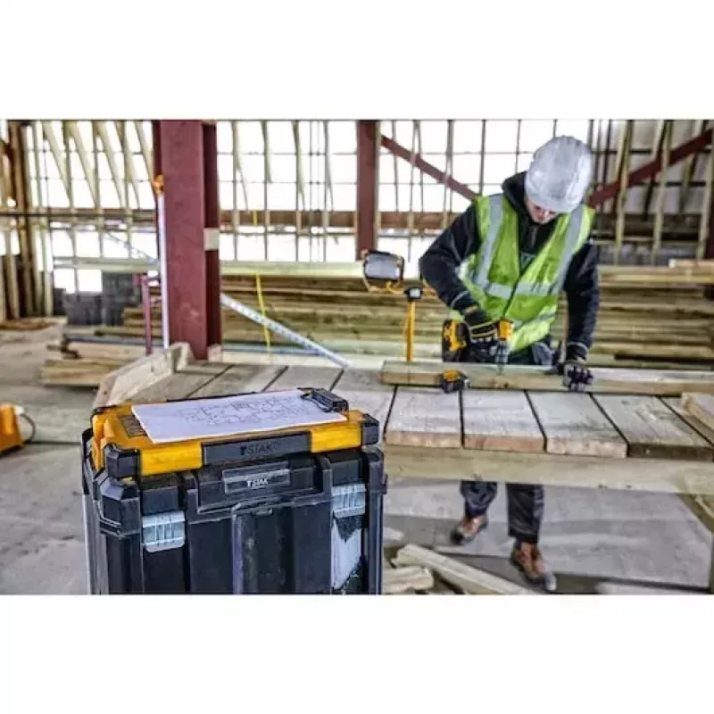 DeWALT TSTAK DWST82732-1 tablilla sujetapapeles con luz LED de 180°, amarillo/negro