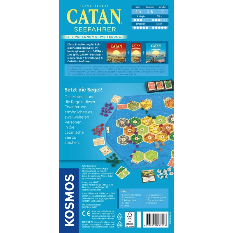 Kosmos 685126 CATAN - Seefahrer 5-6 jugadores expansión de juego de mesa, 5-6 jugadores, 120 min, a partir de 10 años