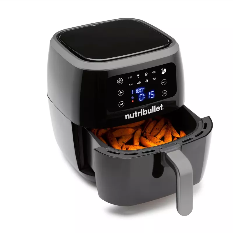 Freidora de aire NUTRIBULLET XXL Digital 7 L 1800 W negra, 8 programas, control táctil