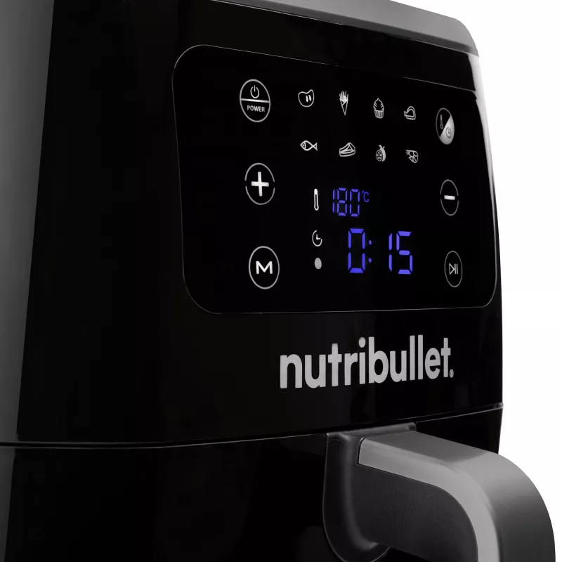 Freidora de aire NUTRIBULLET XXL Digital 7 L 1800 W negra, 8 programas, control táctil