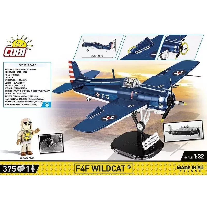 Bloques de construcción COBI F4F Wildcat Northrop Grumman 375 piezas