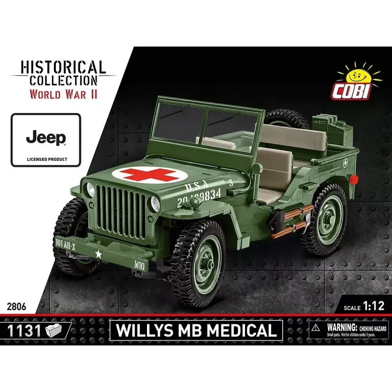 Cobi COBI-2806 Willys MB Medical set de construcción, 1131 piezas, serie Historical Collection, plástico, 10+