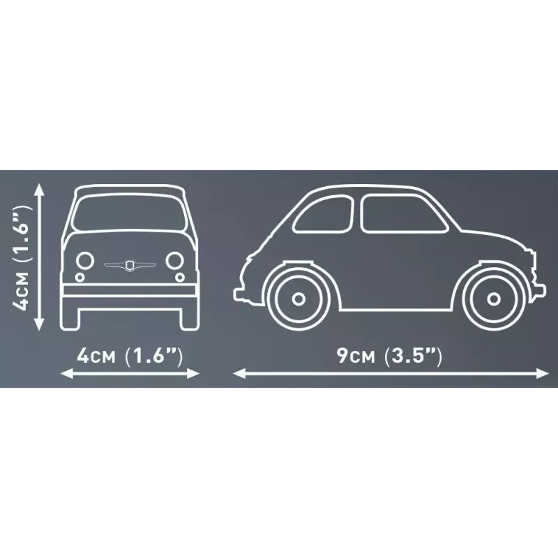 Juguete de construcción Cobi Fiat Abarth 595 modelo 24514 — escala 1:35, vehículo de construcción coleccionable